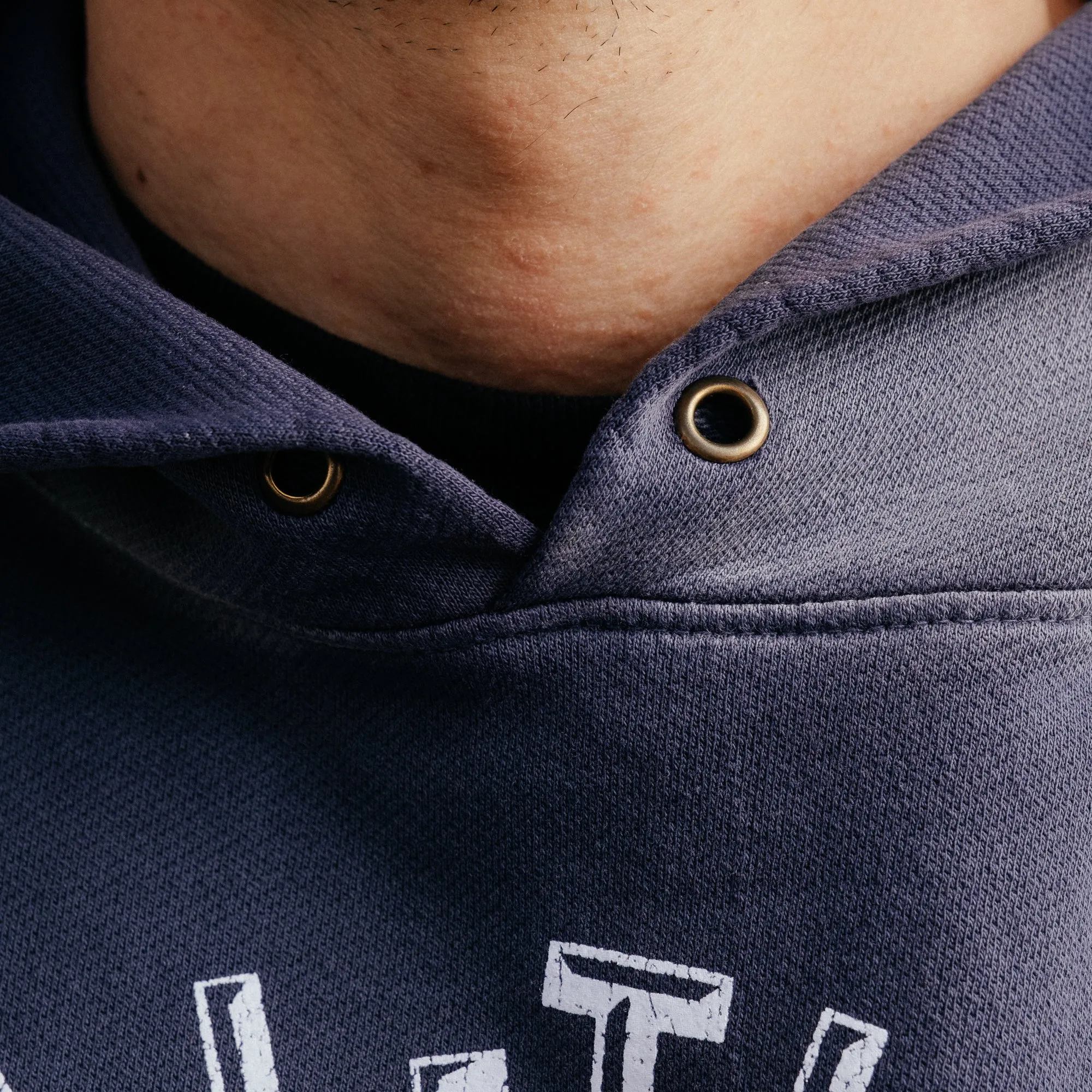 All-Time High Flocked Eagle Hoodie Cadet Blue FINAL SALE