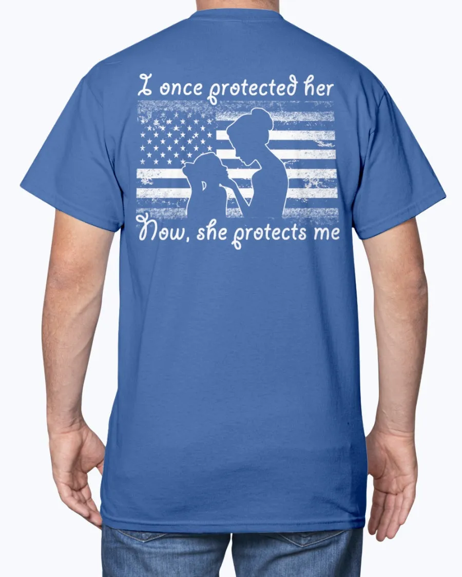 Army Mom Daughter Once Protected Flag T-shirts