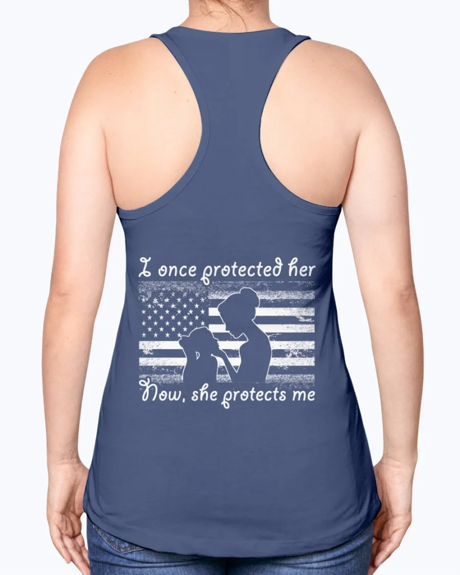 Army Mom Daughter Once Protected Flag T-shirts