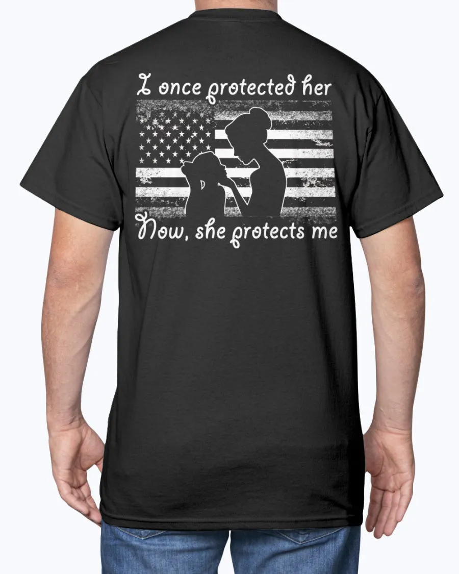 Army Mom Daughter Once Protected Flag T-shirts