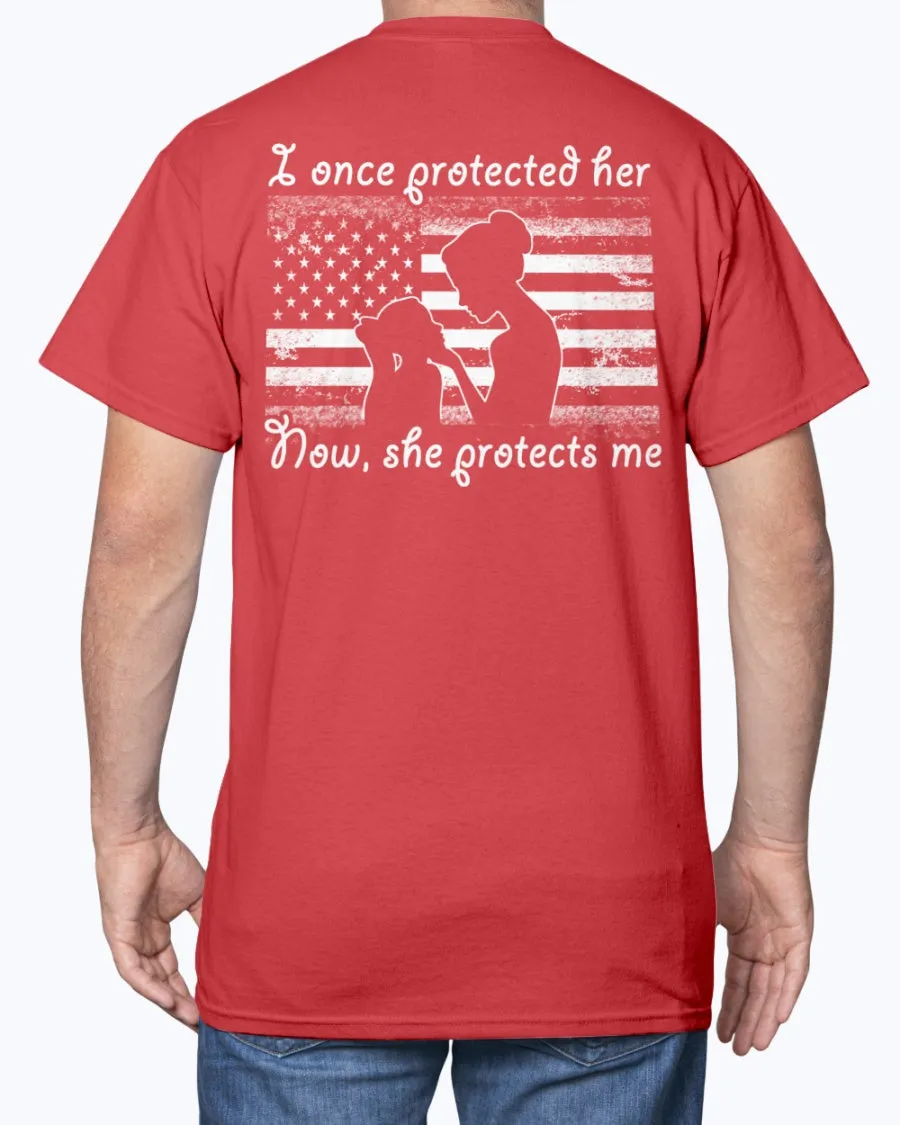Army Mom Daughter Once Protected Flag T-shirts
