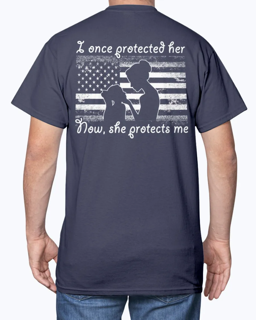 Army Mom Daughter Once Protected Flag T-shirts