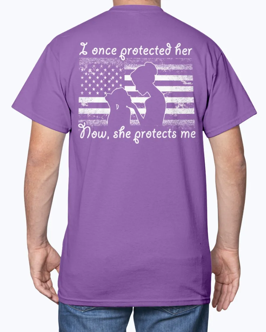 Army Mom Daughter Once Protected Flag T-shirts