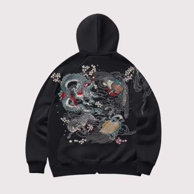 Black Japanese Hoodie