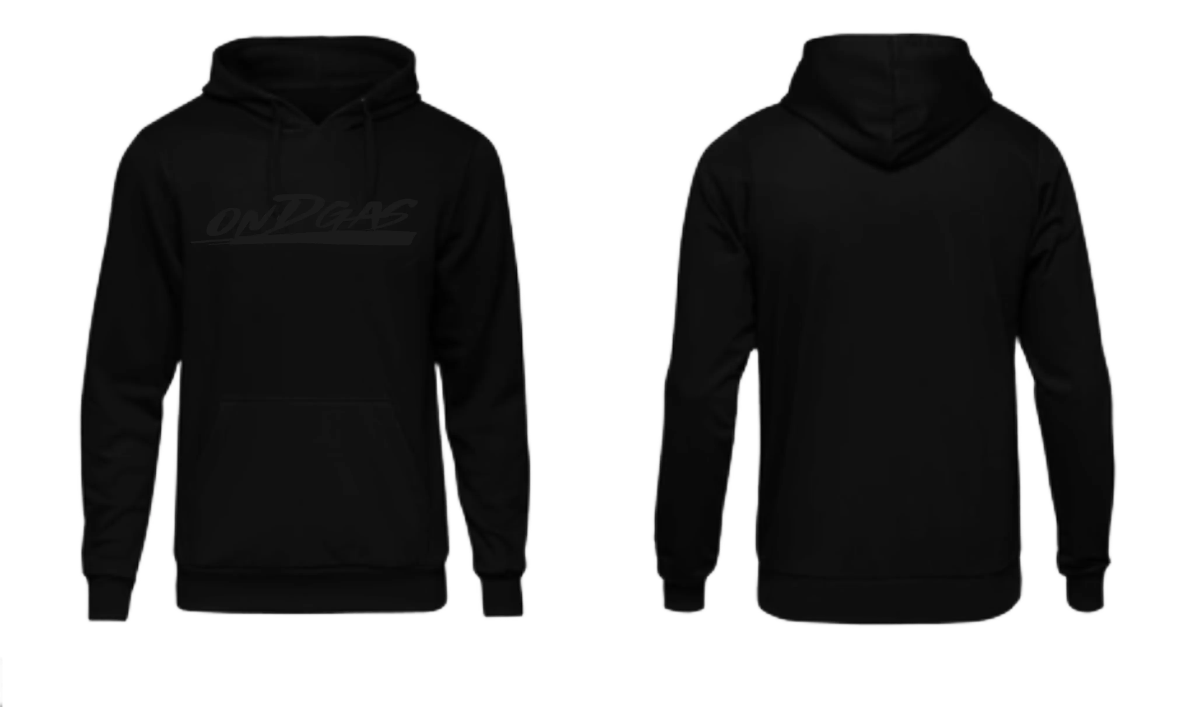 Black on Black Reflective Brush ONDGAS HOODIE
