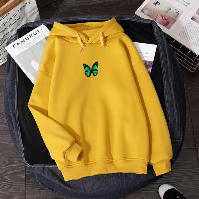 Butterfly print hoodie