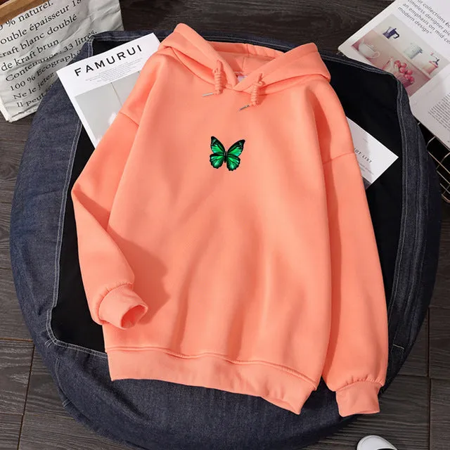 Butterfly print hoodie
