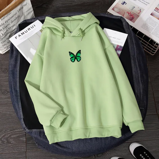 Butterfly print hoodie