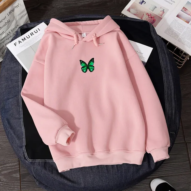 Butterfly print hoodie