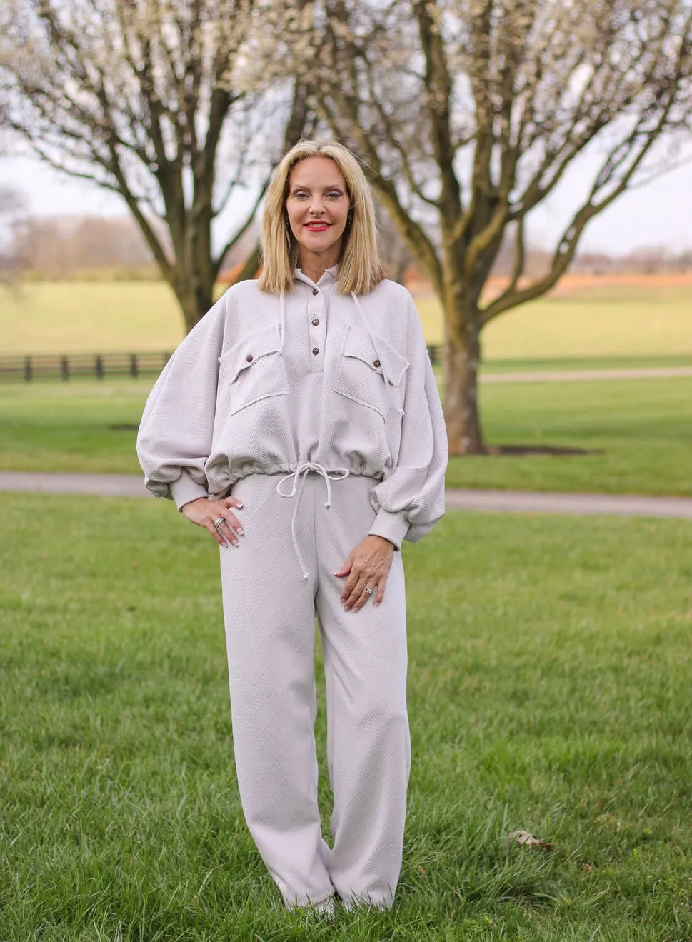 Button Up Jersey Hoodie Set