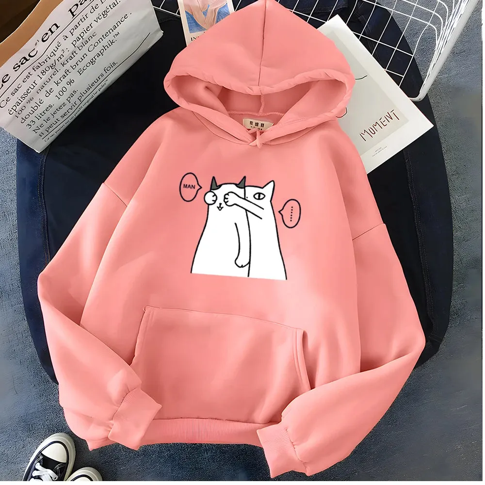 Cute Canvas Cozy Printed Hoodie