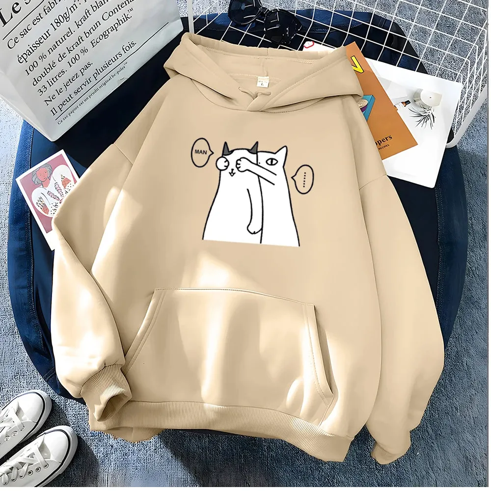 Cute Canvas Cozy Printed Hoodie