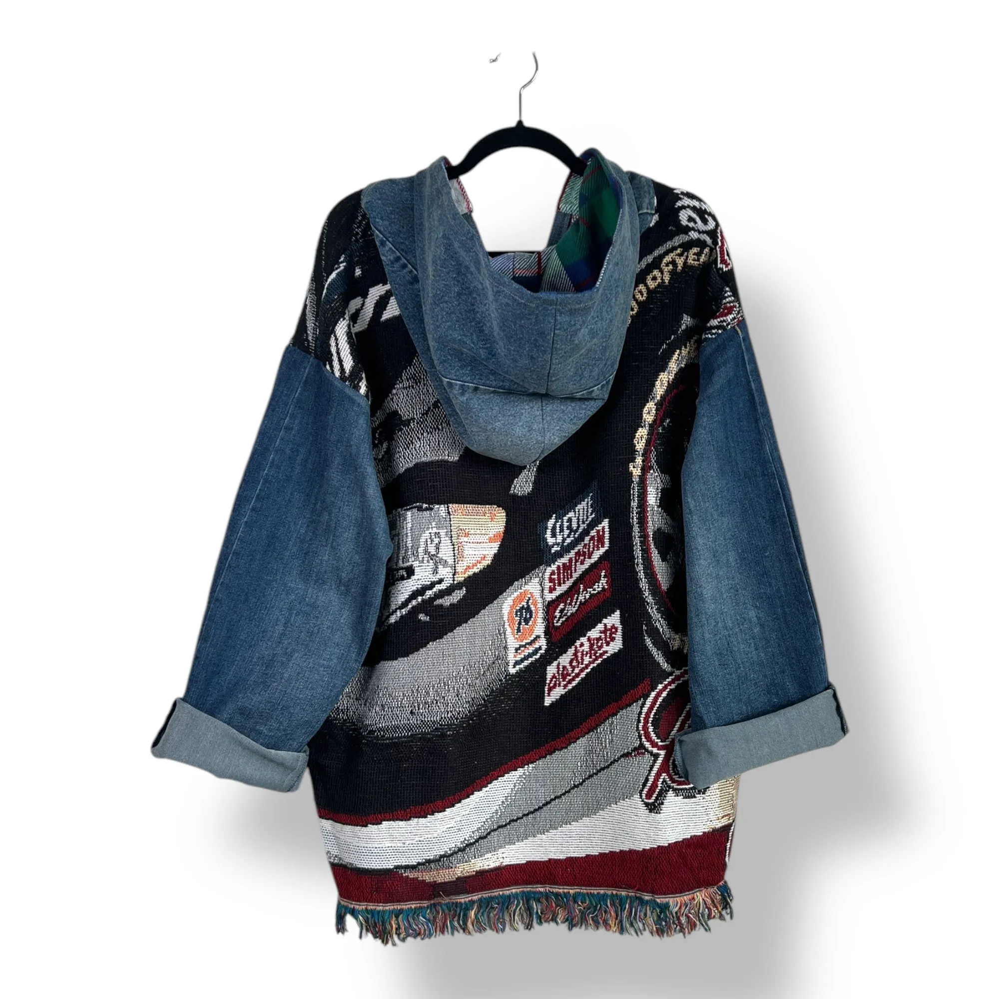 Denim Tapestry Hoodie - XL Unisex