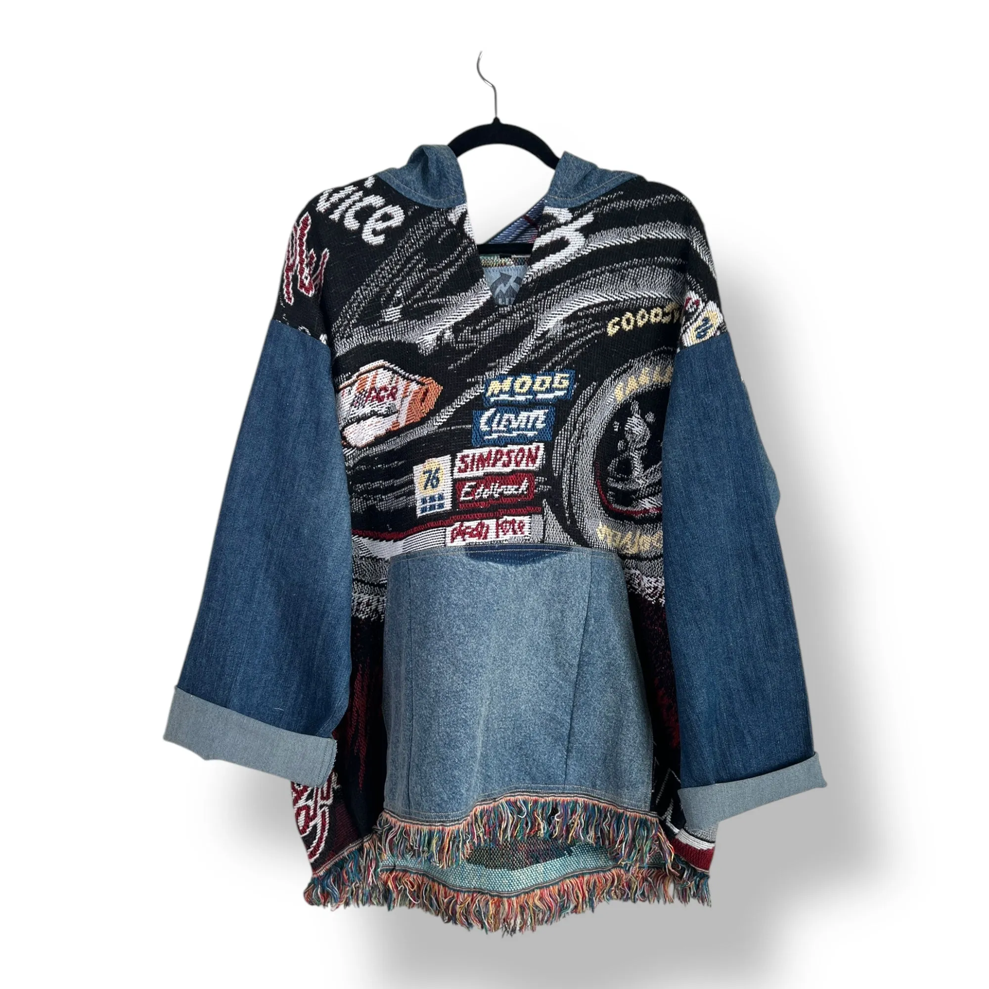 Denim Tapestry Hoodie - XL Unisex