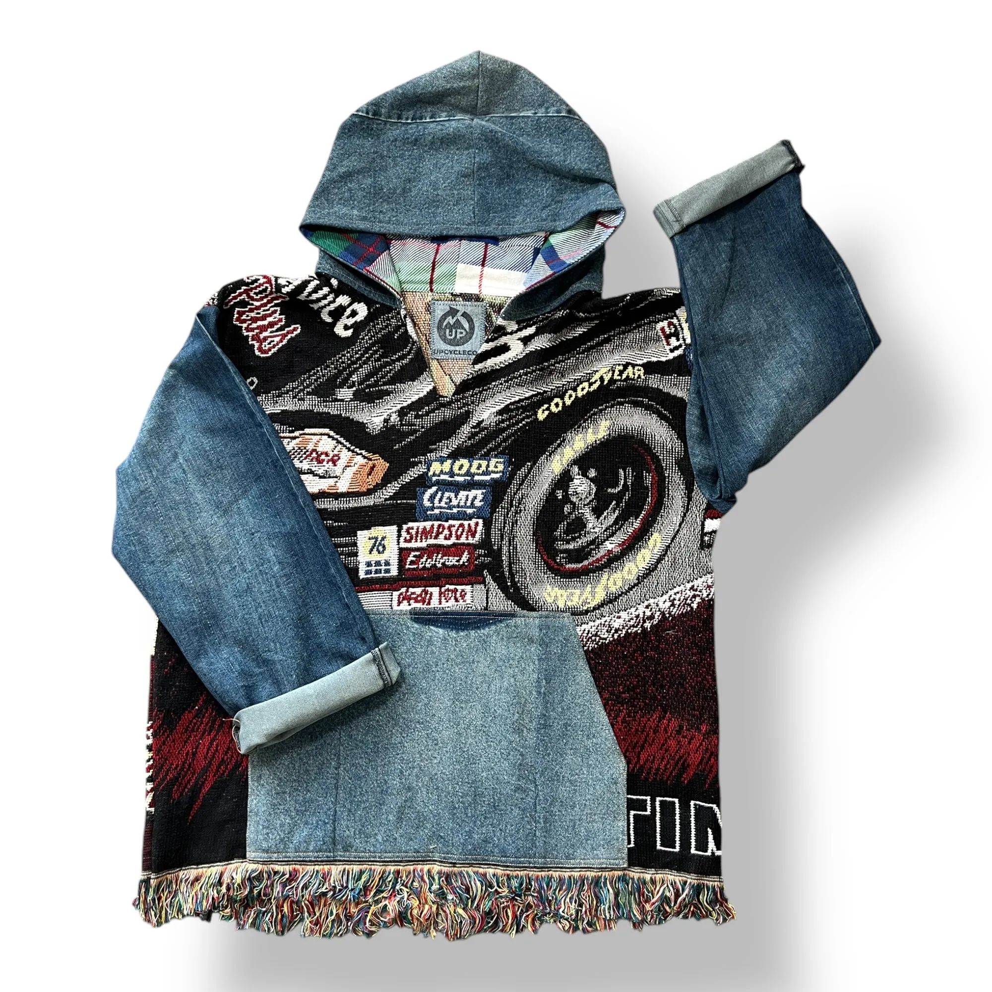 Denim Tapestry Hoodie - XL Unisex