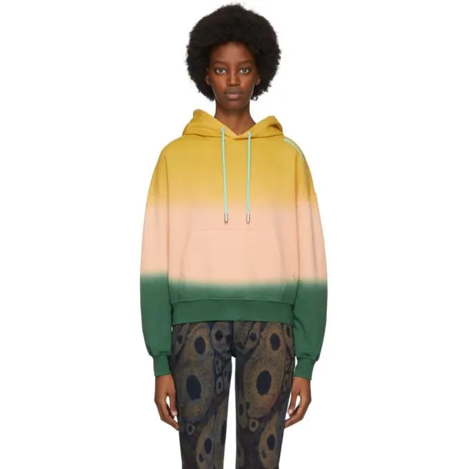 Eckhaus Latta Yellow and Orange Gradient Hoodie