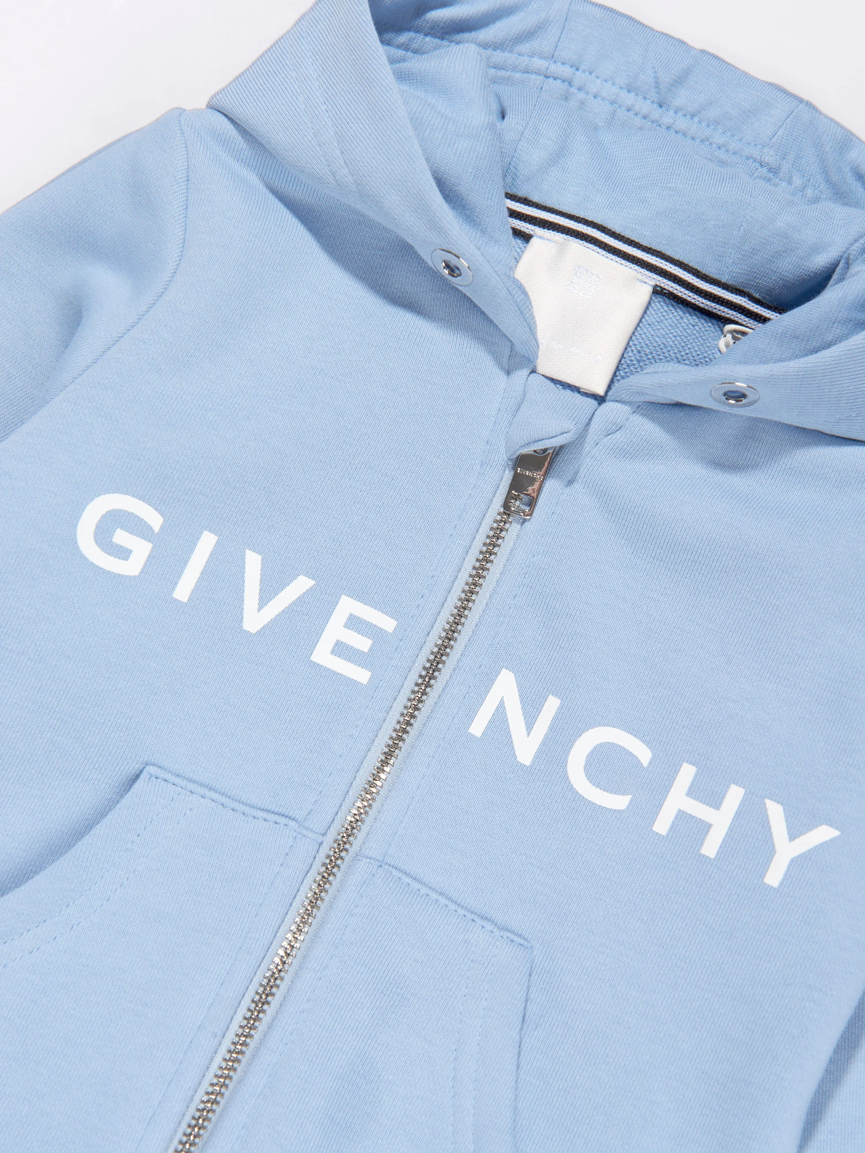 Givenchy Baby Boys Logo Zip Up Hoodie in Blue