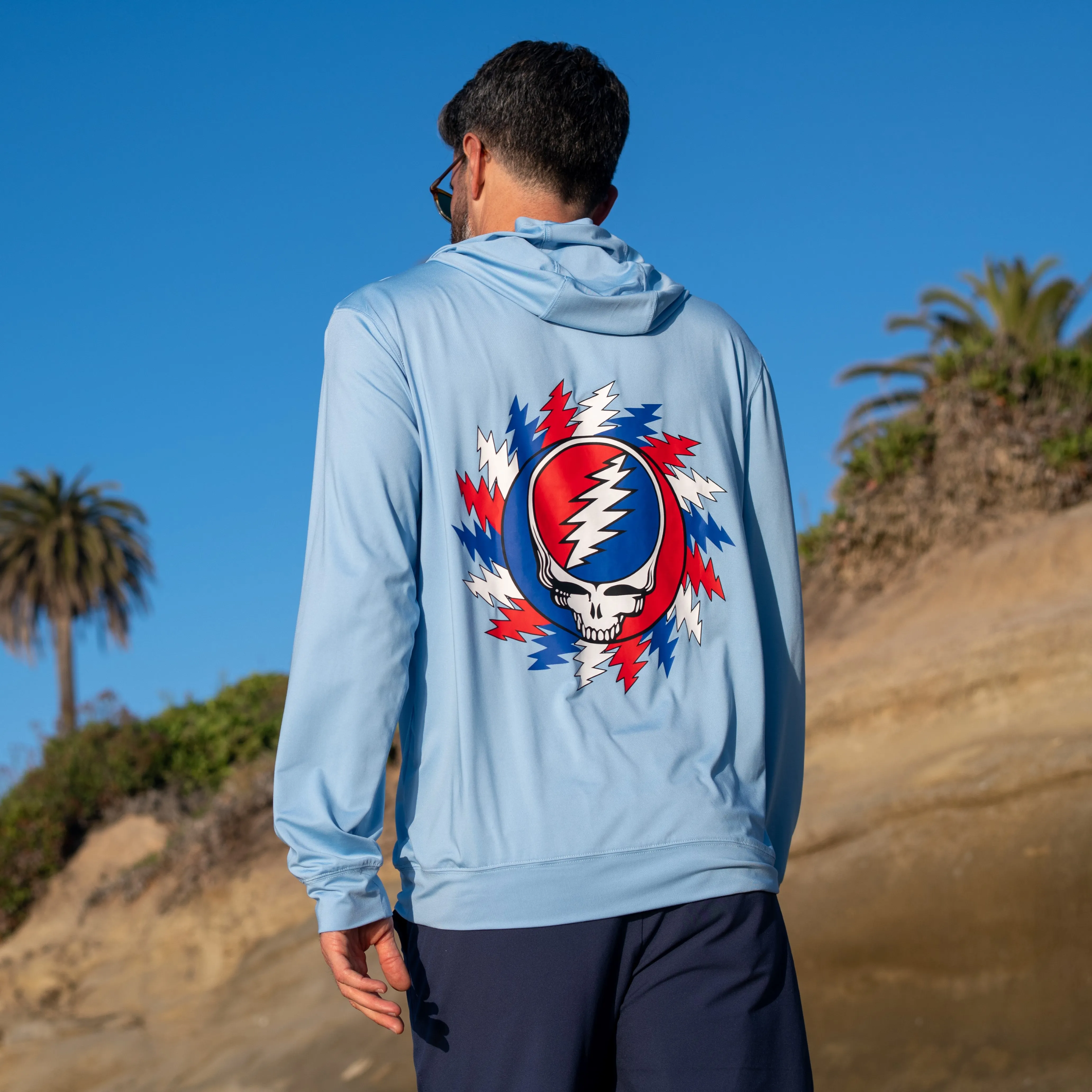 Grateful Dead | UPF 50 Hoodie | Sun and Swim Steal Your Face Bolts