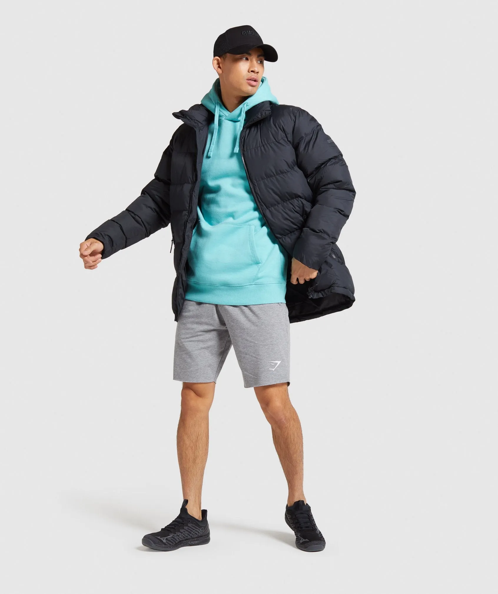 Gymshark Crest Hoodie - Light Blue
