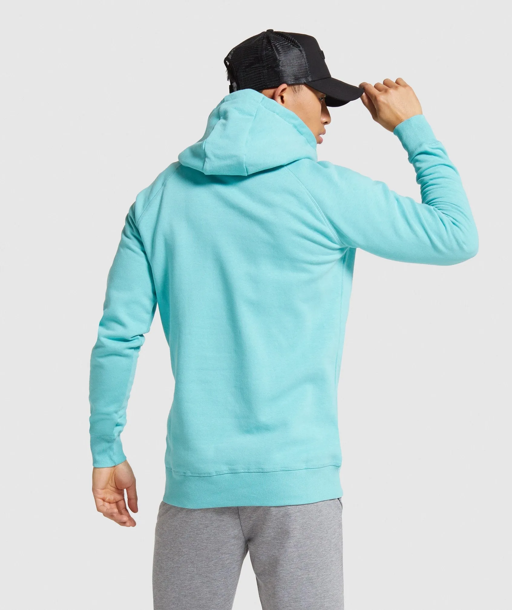 Gymshark Crest Hoodie - Light Blue