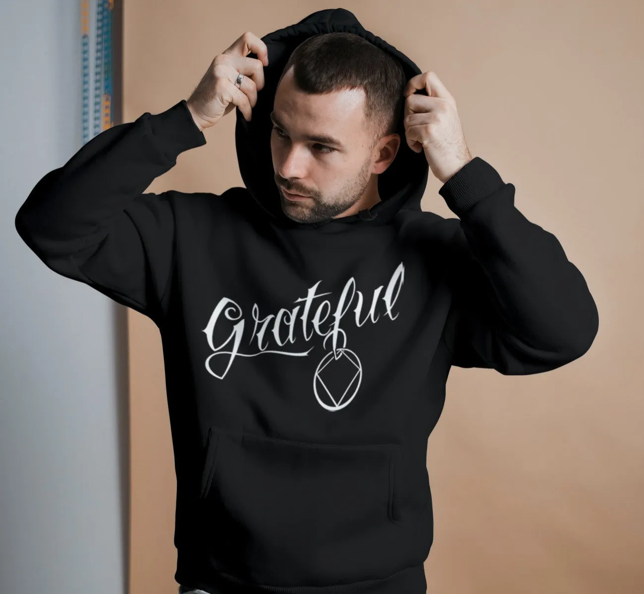 Hoodie - GRATEFUL NA - Black