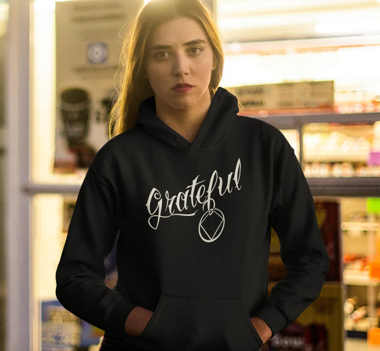 Hoodie - GRATEFUL NA - Black