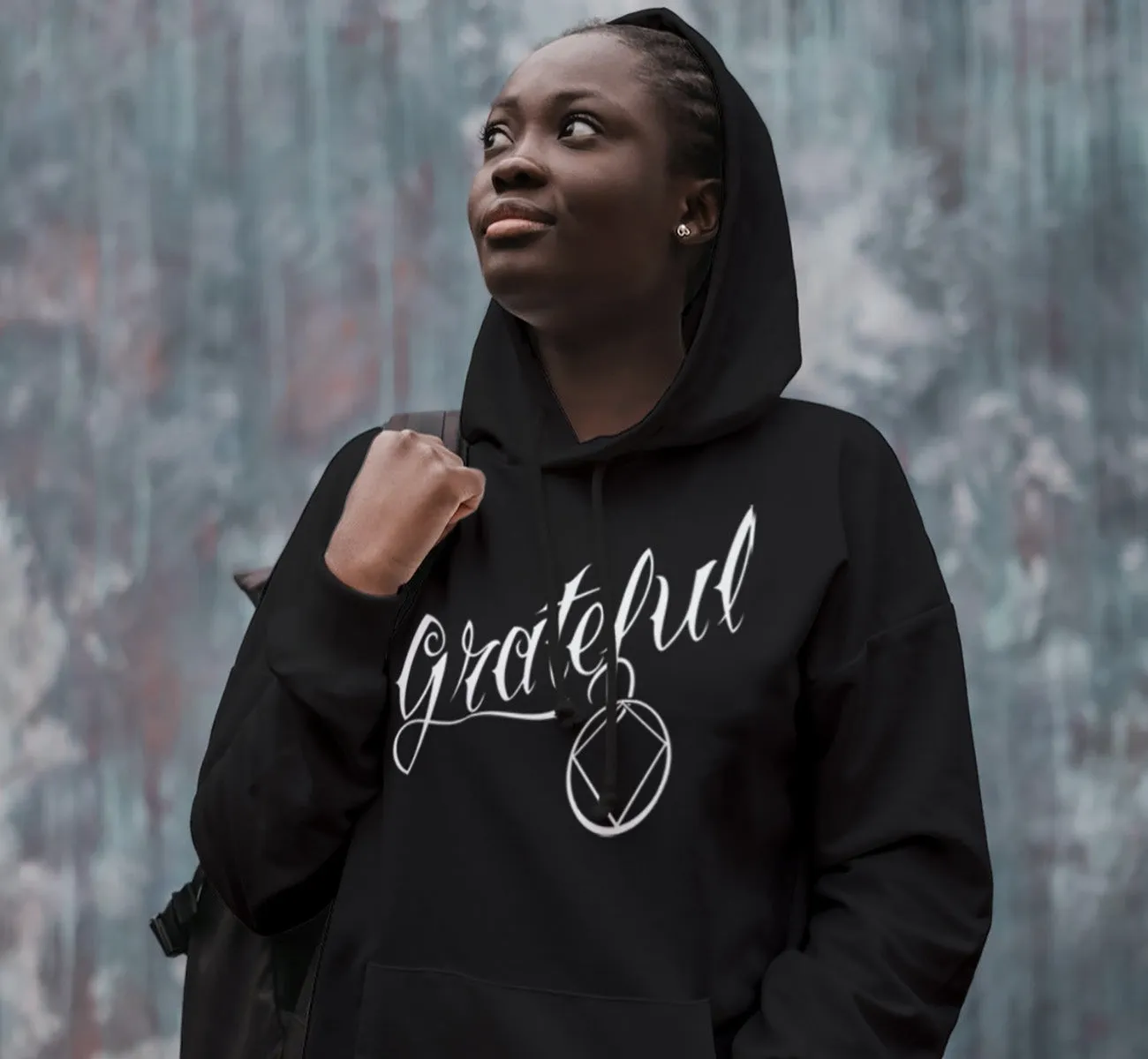 Hoodie - GRATEFUL NA - Black