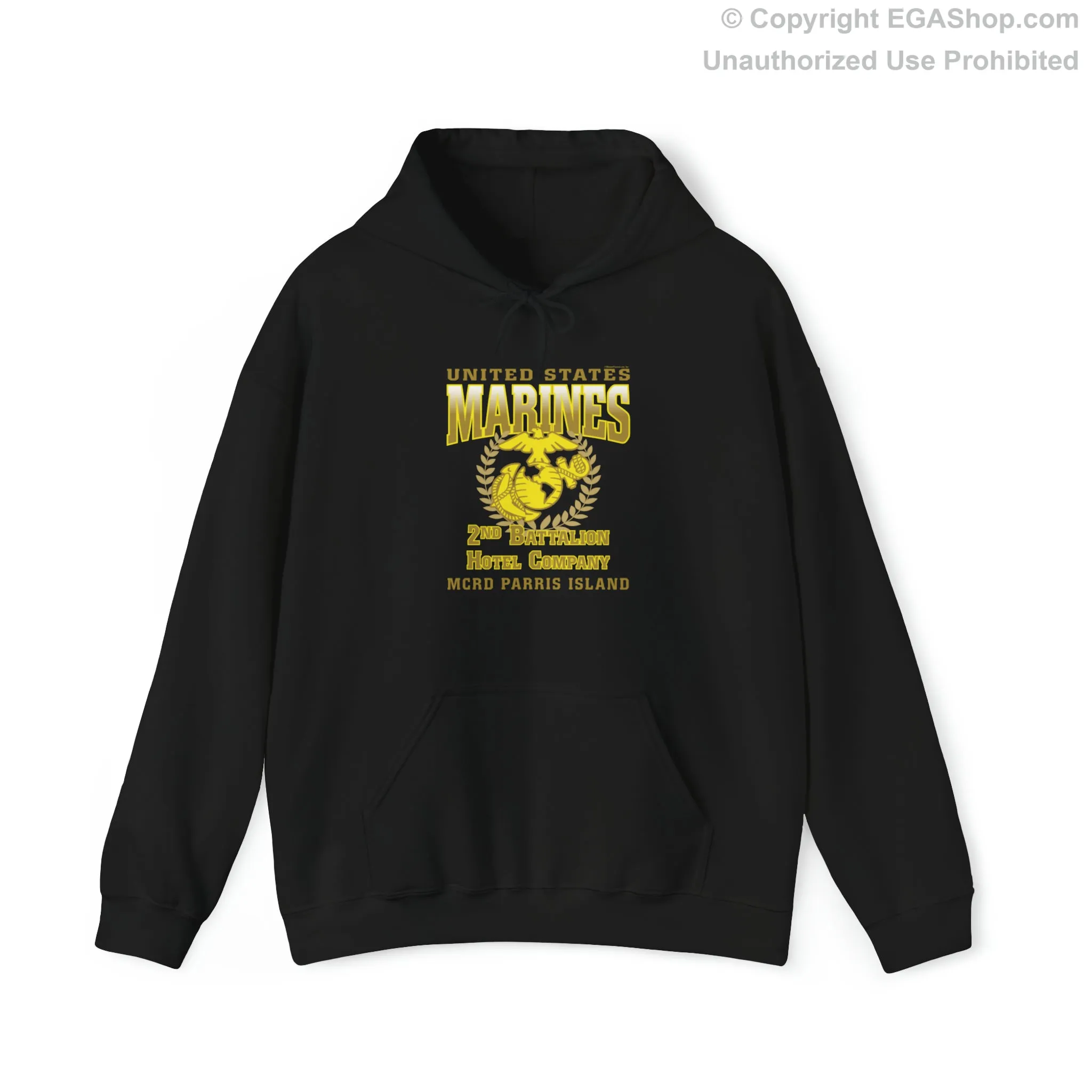Hoodie: Hotel Co. MCRD Parris Island (EGA, Blank Back)