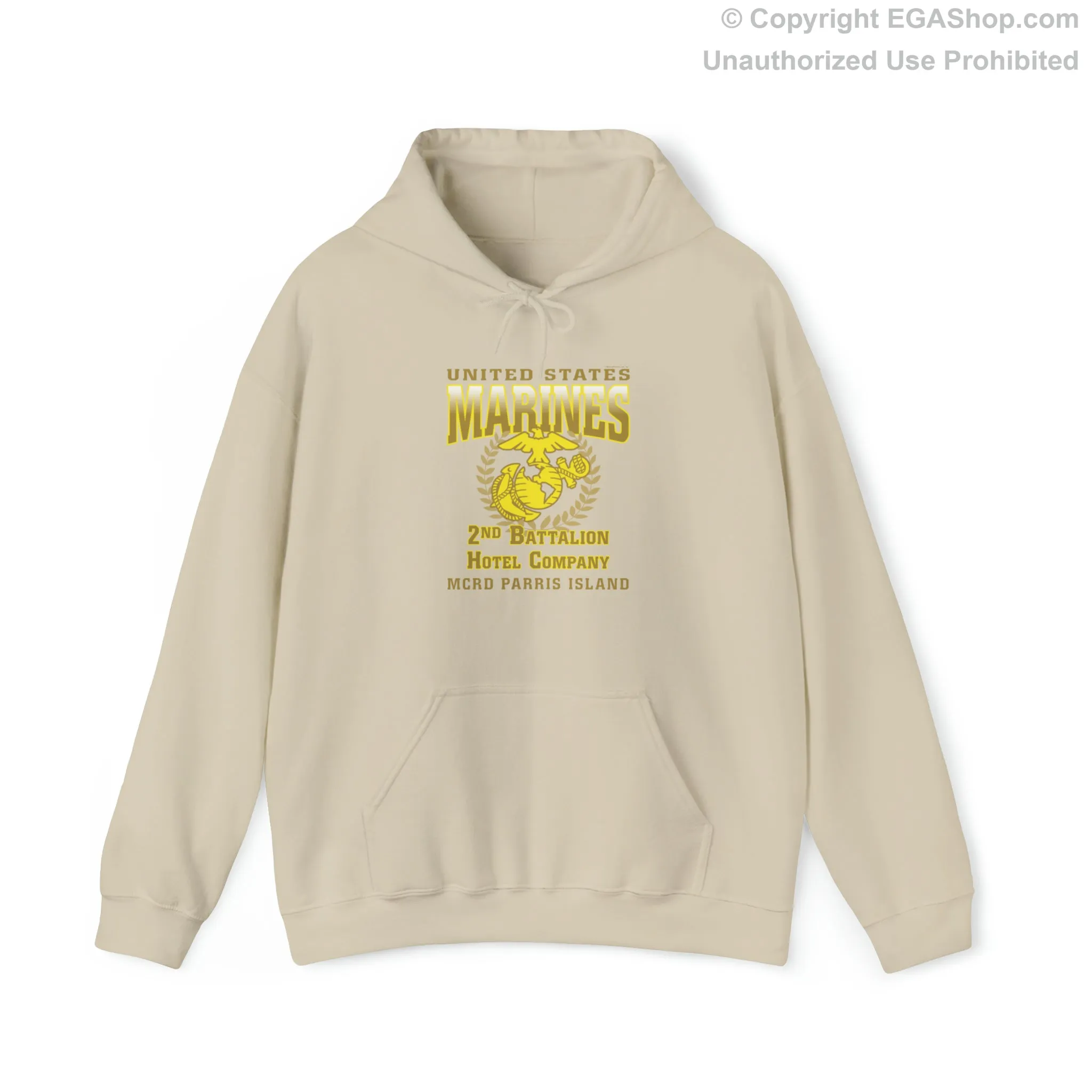 Hoodie: Hotel Co. MCRD Parris Island (EGA, Blank Back)