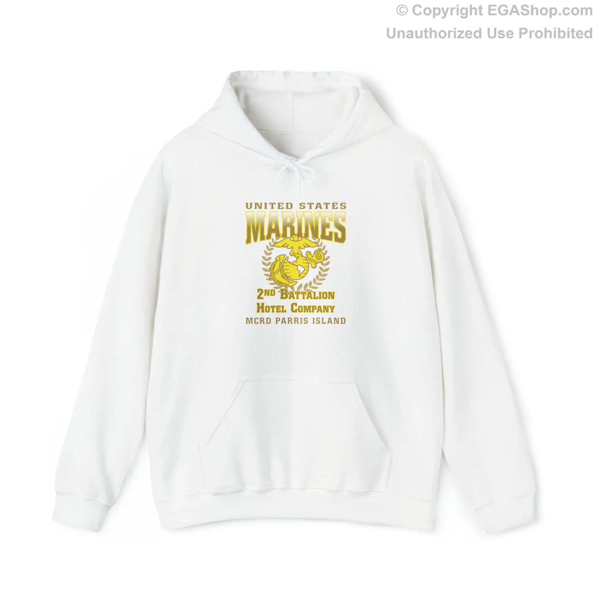 Hoodie: Hotel Co. MCRD Parris Island (EGA, Blank Back)