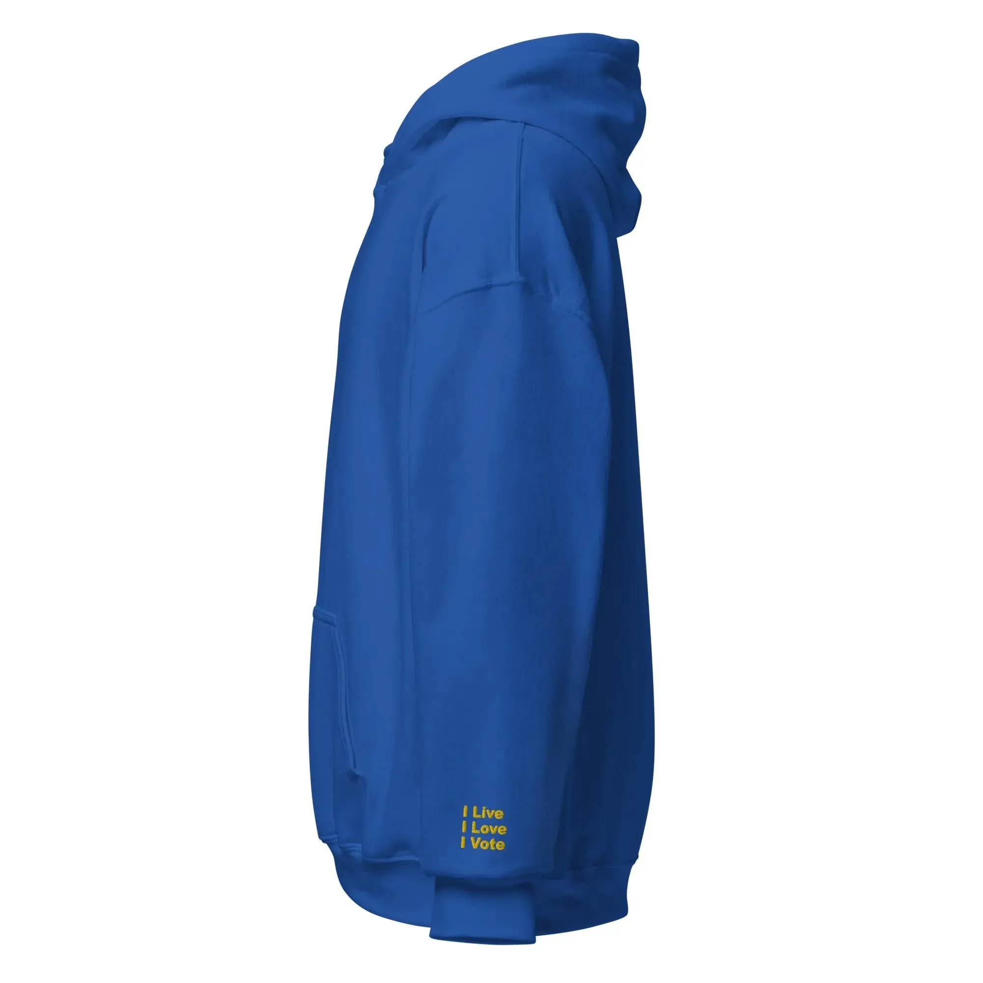 hoodie "Cat Lady" - "I Live, I Love, I Vote" Navy-gold embroidery
