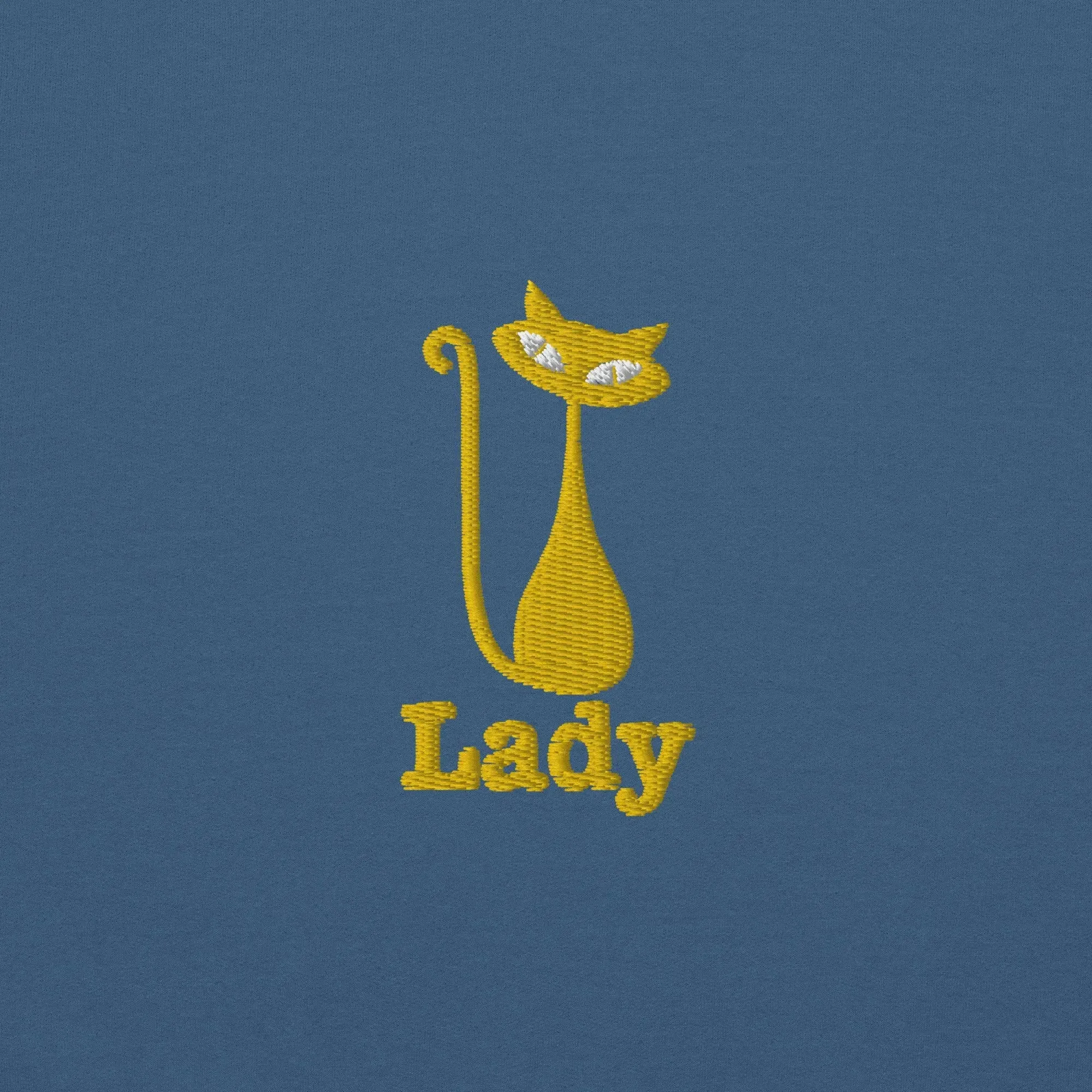 hoodie "Cat Lady" - "I Live, I Love, I Vote" Navy-gold embroidery