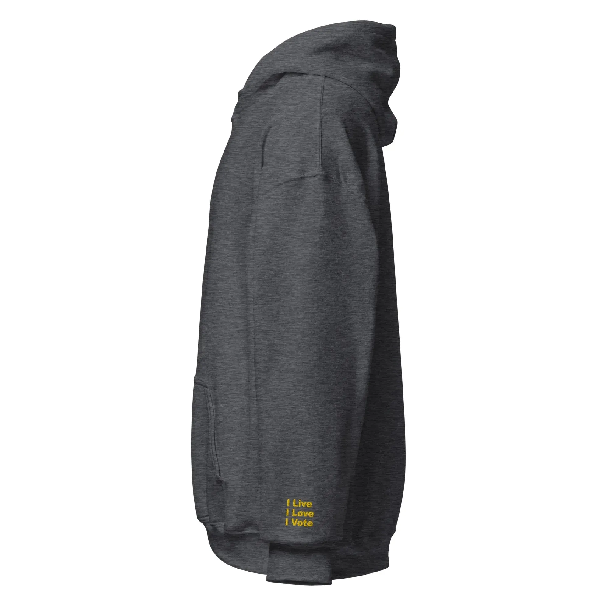 hoodie "Cat Lady" - "I Live, I Love, I Vote" Navy-gold embroidery