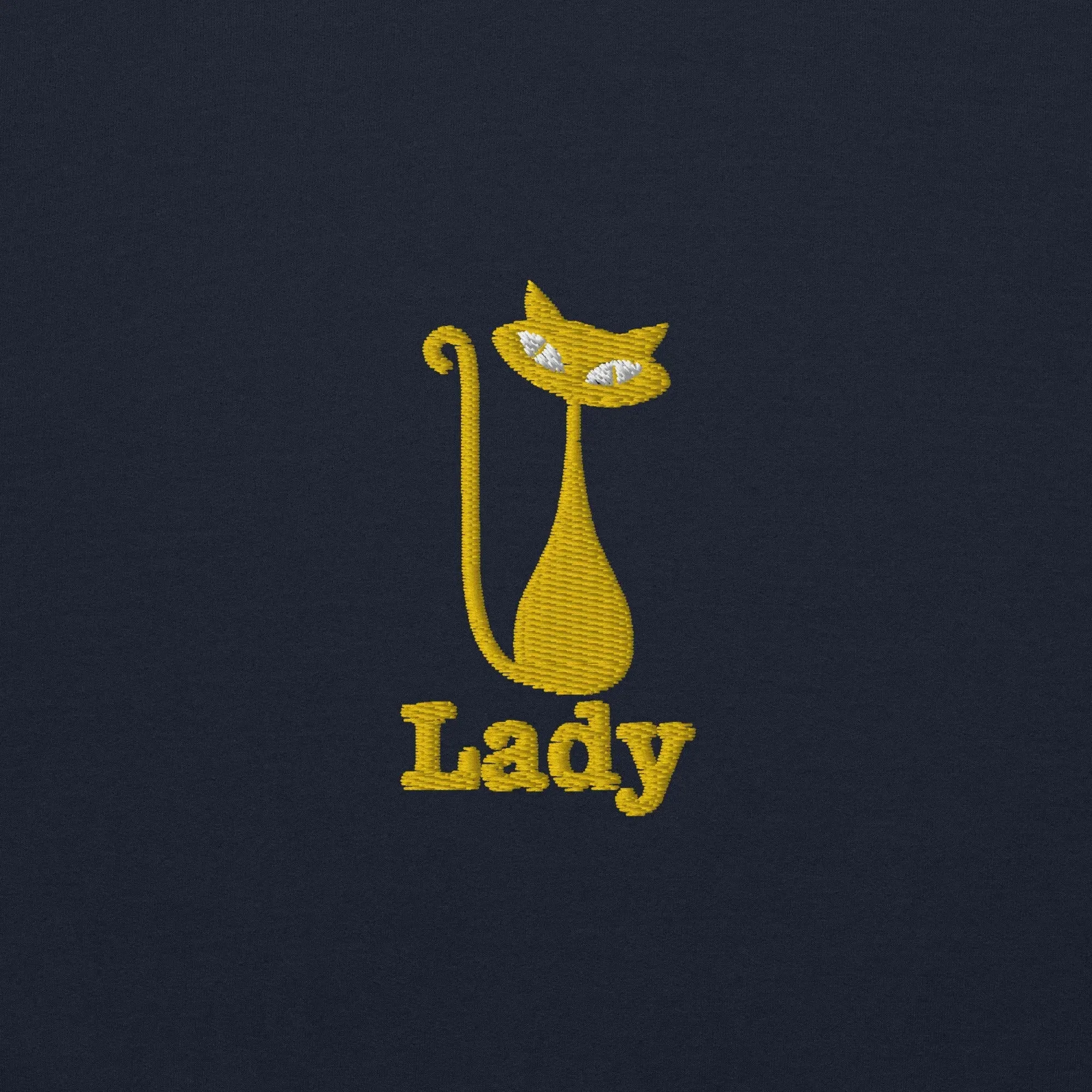 hoodie "Cat Lady" - "I Live, I Love, I Vote" Navy-gold embroidery