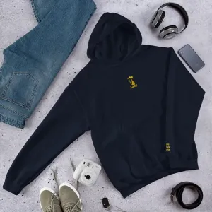 hoodie "Cat Lady" - "I Live, I Love, I Vote" Navy-gold embroidery
