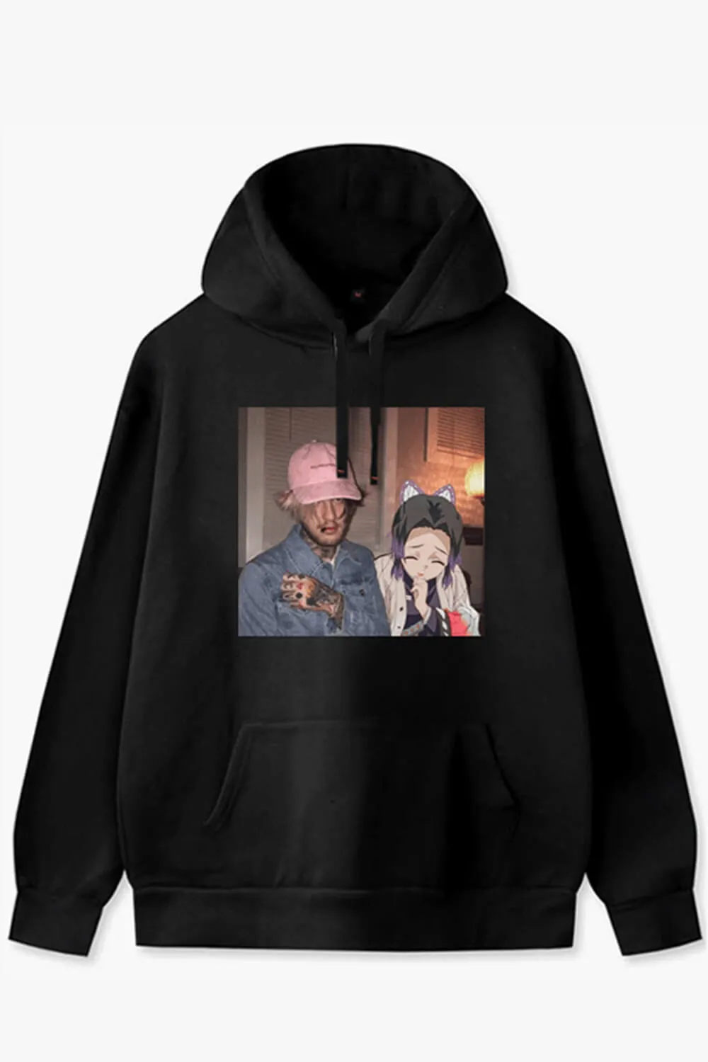 IRL Anime Style Hoodie Lil Peep X Lil Tracy and Shinobu Kocho