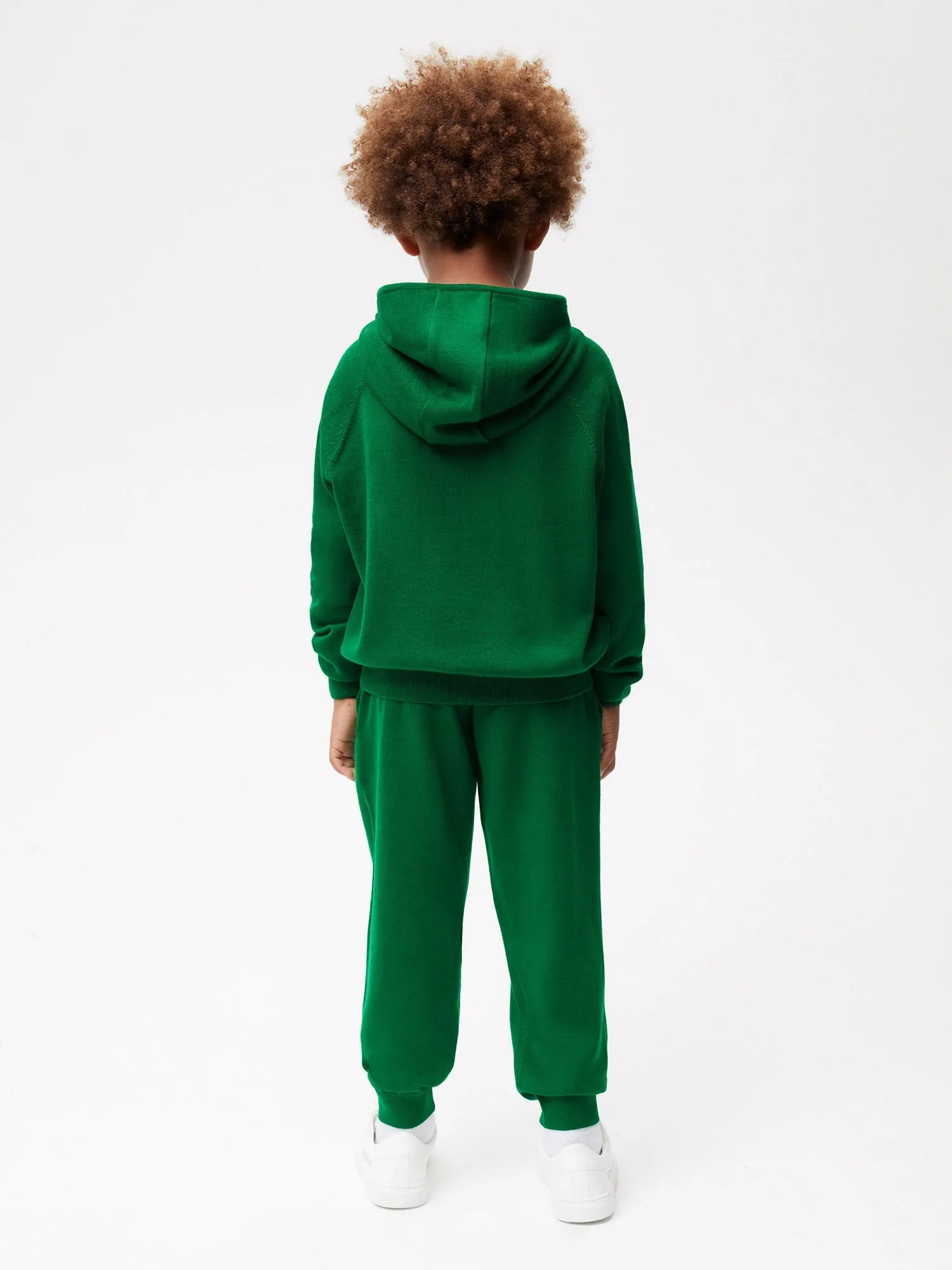 Kids Merino Wool Hoodie—seaweed green