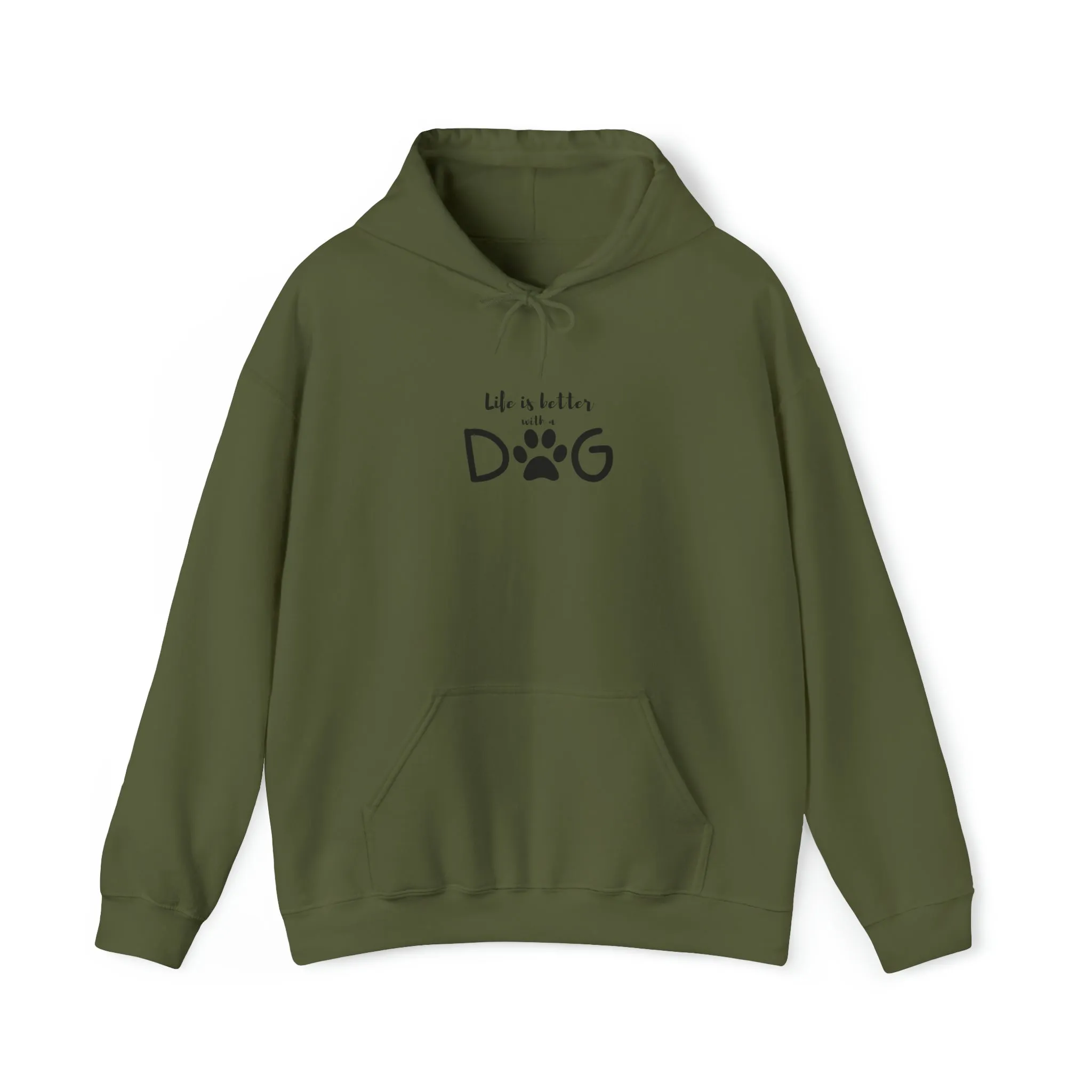 Life is Better with a Dog Hoodie, Cotton Pullover Sweatshirt