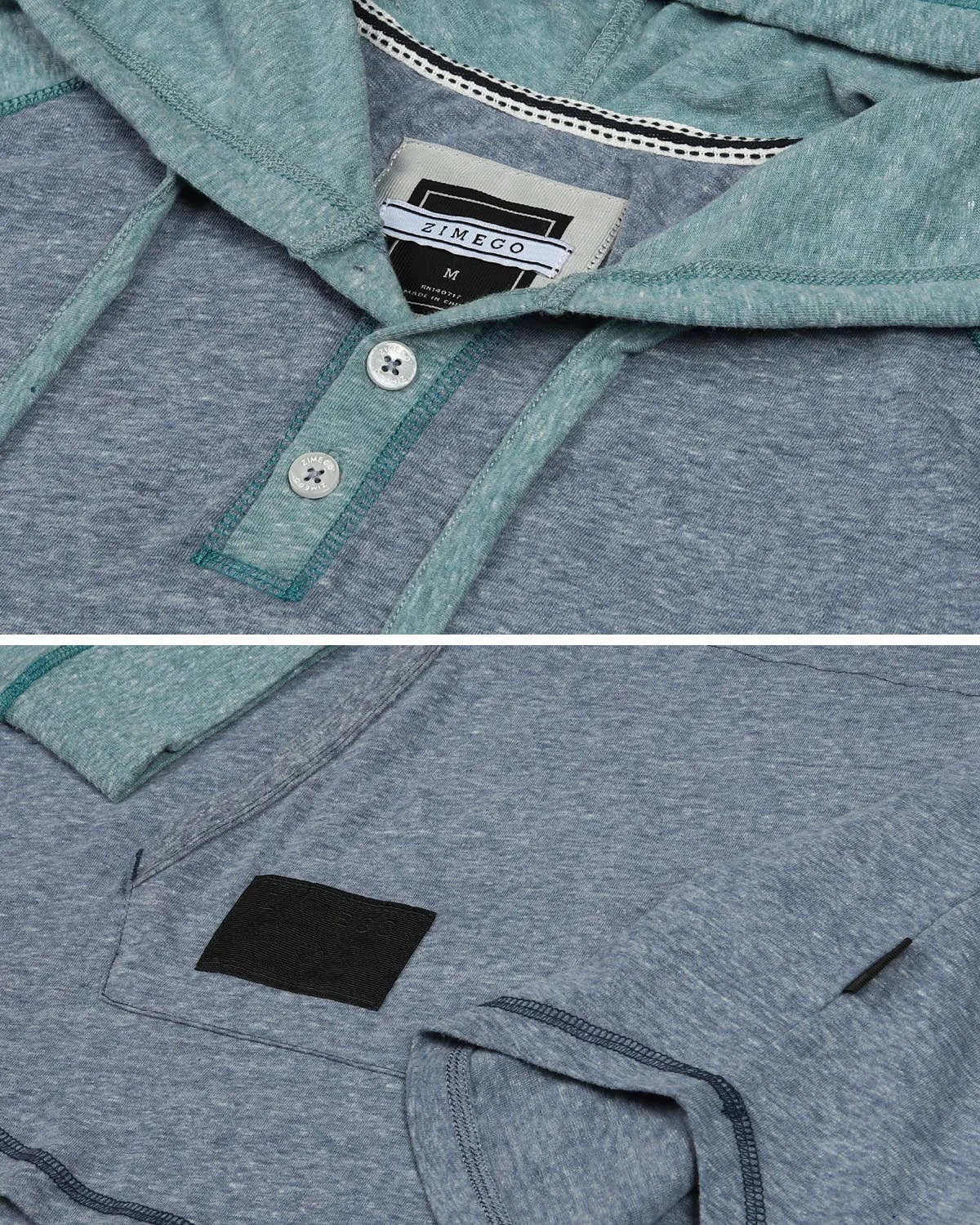 Long Sleeve Color Block Pullover Thin Hoodie