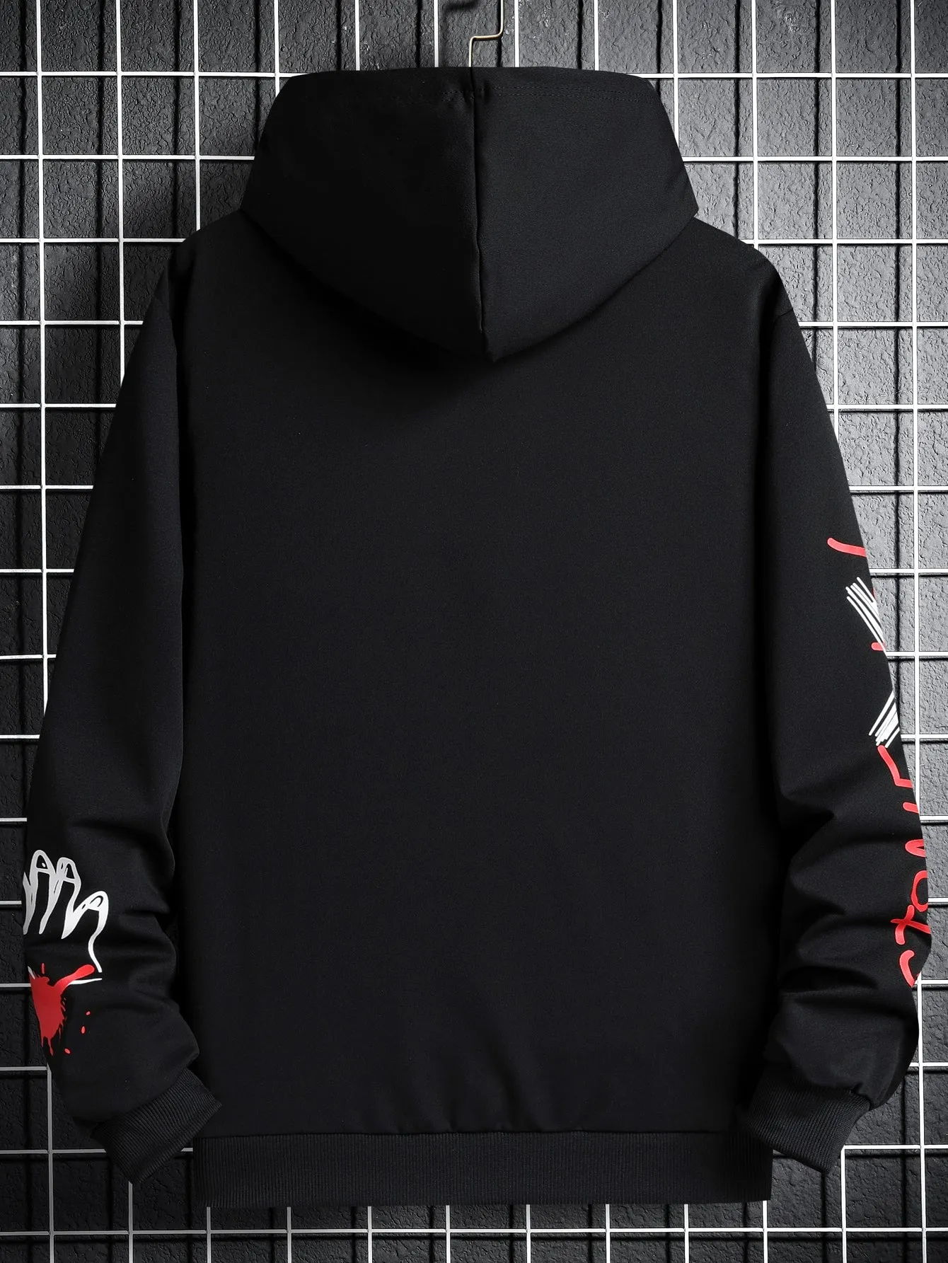 Manfinity Dauomo Men Bear And Letter Graphic Drawstring Hoodie