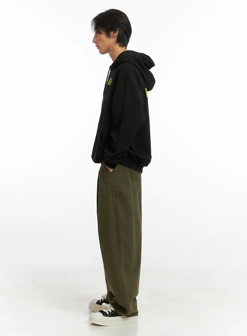 Men's Embroidered Oversized Hoodie (Black) IO417