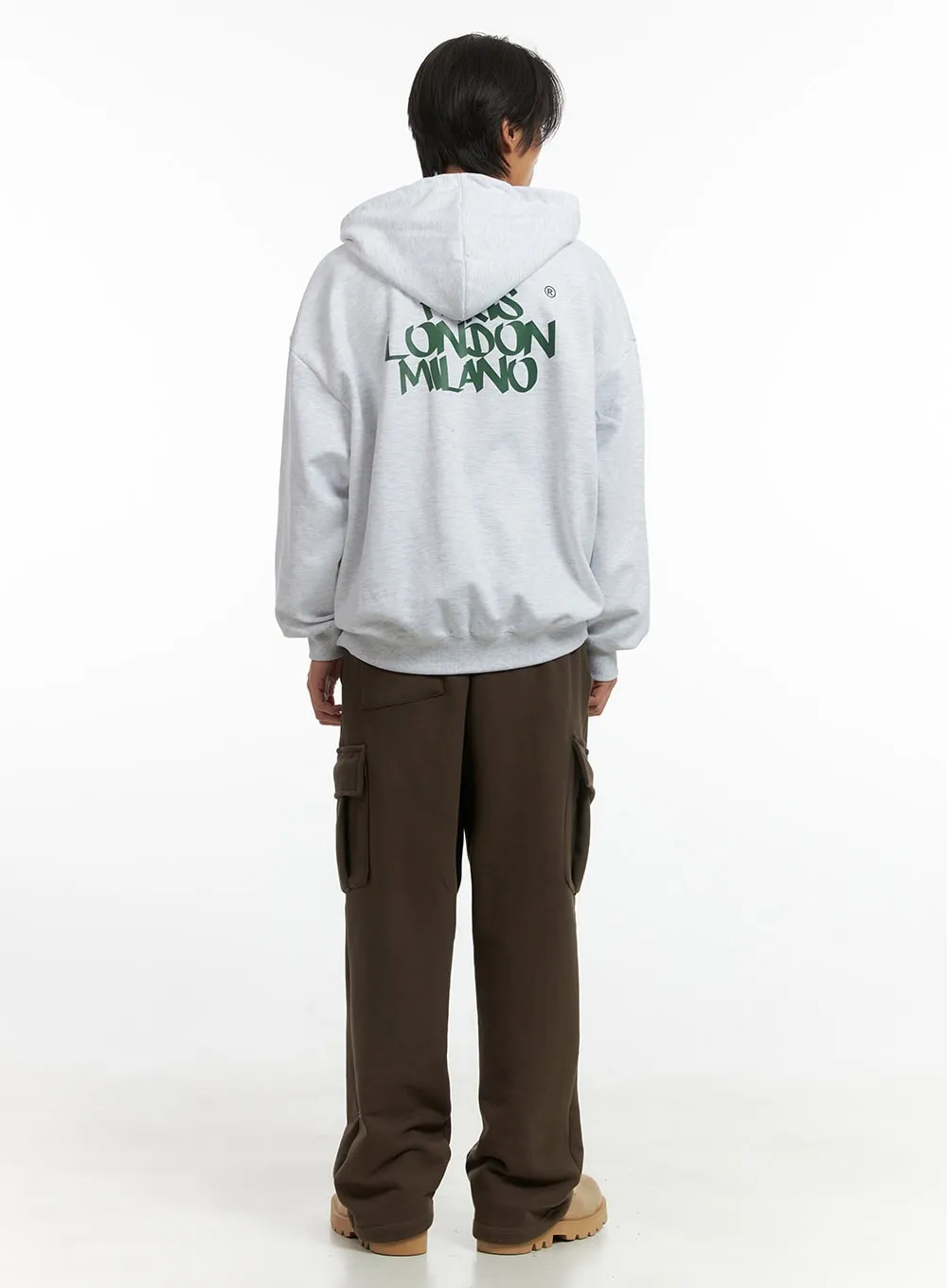 Men's Embroidered Oversized Hoodie (White) IO417