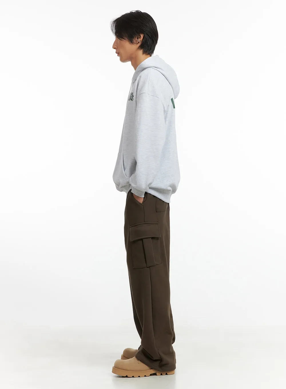 Men's Embroidered Oversized Hoodie (White) IO417