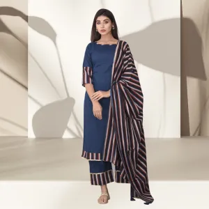 Morpankhi Kurta Set | Handblock Printed | Blue And Brown