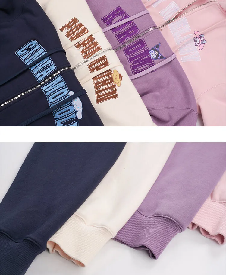 My Melody Full Zip Drawstring Oversized Hoodie