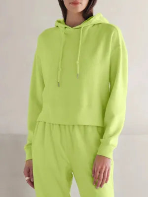 MYLES PRICE Long Sleeve MiniLux Brushed Crop Hoodie