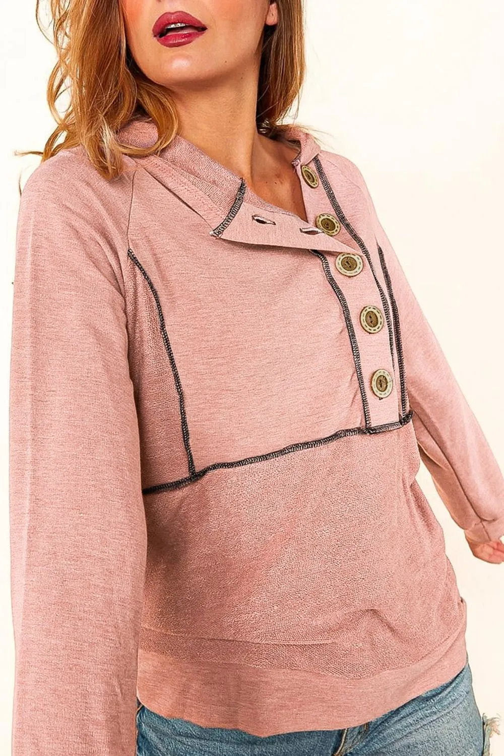 Nsquared Buttoned Long Sleeve Hoodie