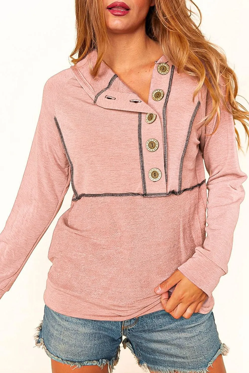 Nsquared Buttoned Long Sleeve Hoodie
