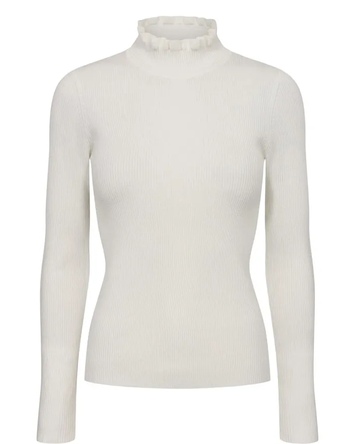 Numph Sidanu Highneck Pullover in Cloud Dancer