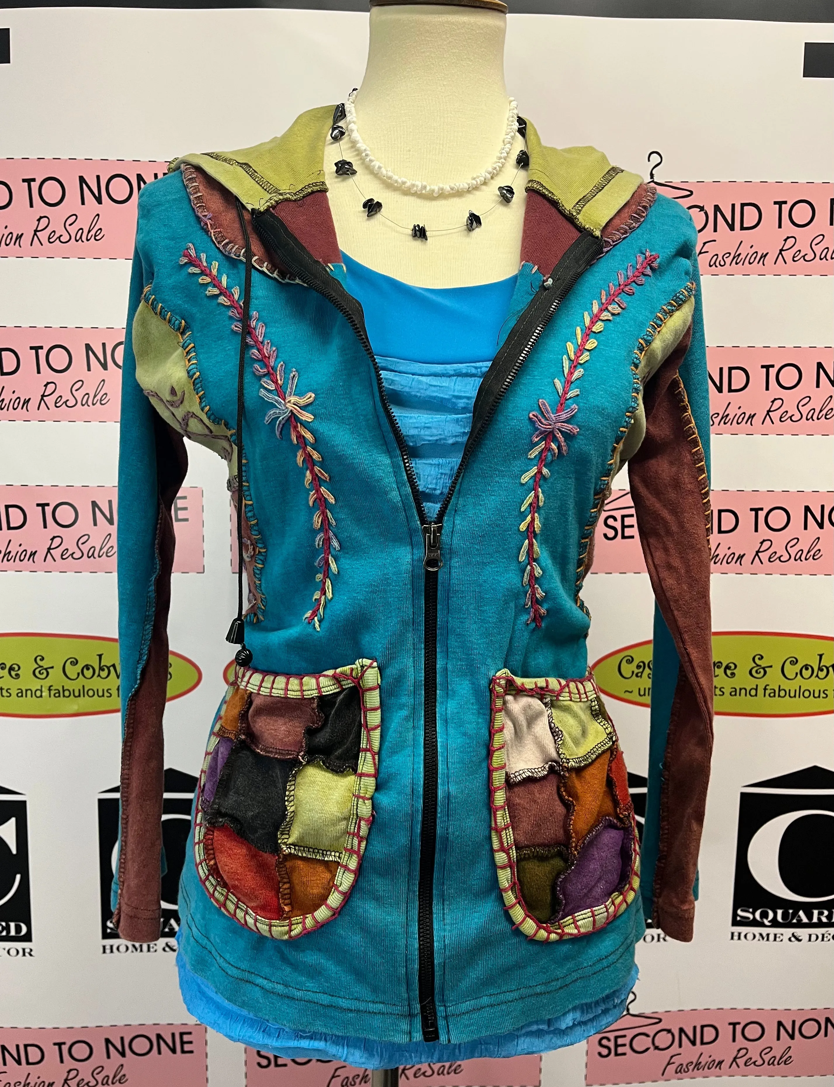 Patchwork Quirky Hoodie (Size S/M)